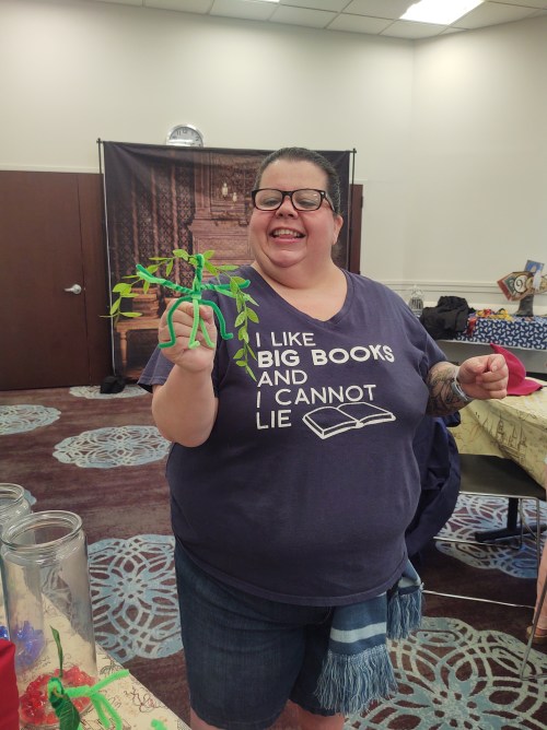 Summer with her homemade Bowtruckle