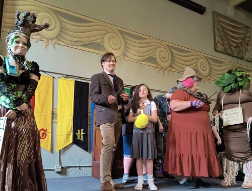 Whomping Willow, Remus Lupin, Hermione, Professor Sprout & Mandrake cosplayers